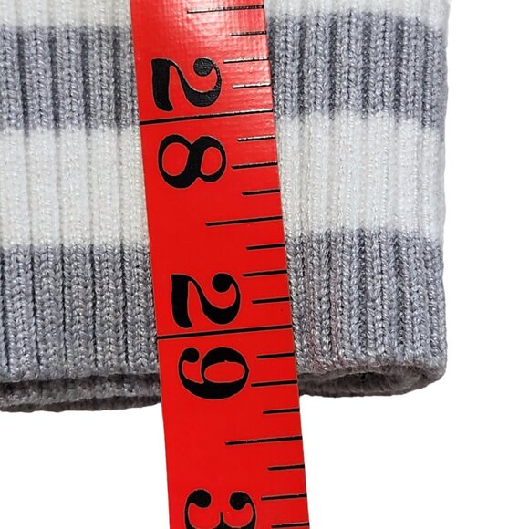 Stella Tweed Varsity Striped V-Neck Los Angeles Sweater Gray & White Size M - Picture 16 of 16